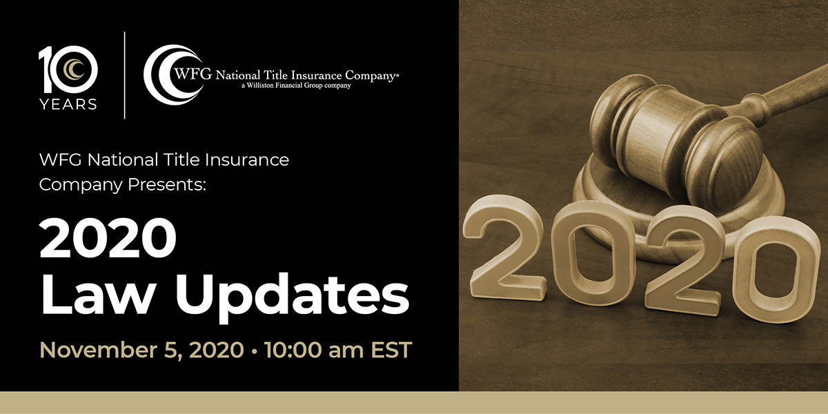 [Florida CE / CLE Webinar] 2020 Law Update WFG Agent